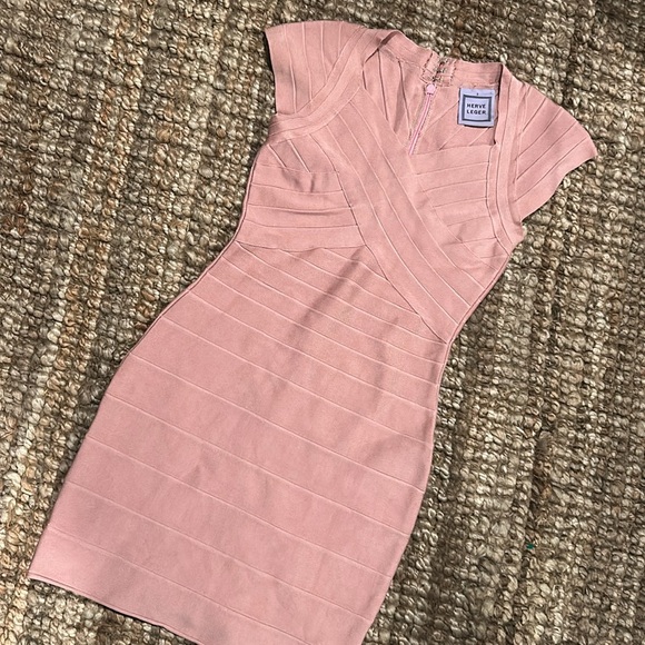 herve leger light pink dress THE RED CARPET DRESS